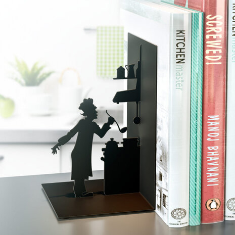 boekensteun Le Chef 17 x 10 cm metaal zwart