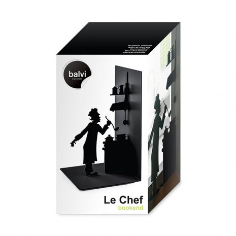 boekensteun Le Chef 17 x 10 cm metaal zwart