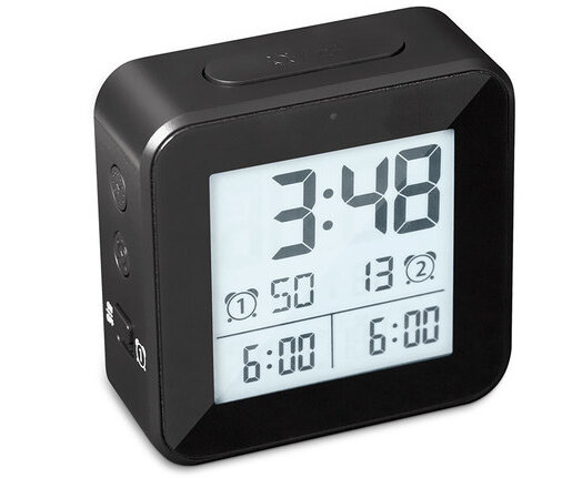 wekker digitaal 8,2 cm lcd-scherm ABS zwart