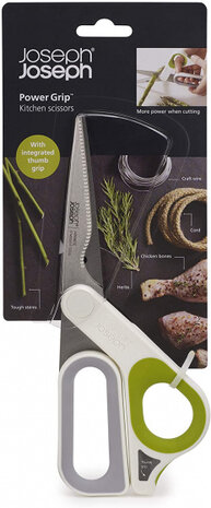 keukenschaar PowerGrip 22 x 9 cm RVS wit/groen