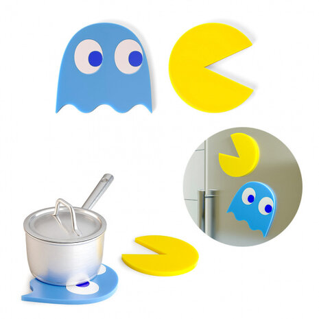 pannenonderzetters Pac-Man magnetisch silicone 2 stuks