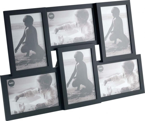 fotolijst Insernia 28 x 44 cm zwart 6 foto&#039;s