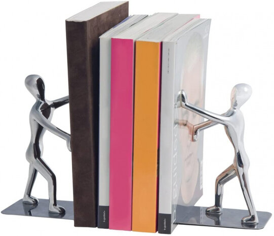 boekensteun Shadow 17 x 27 cm zink chroom 2 stuks