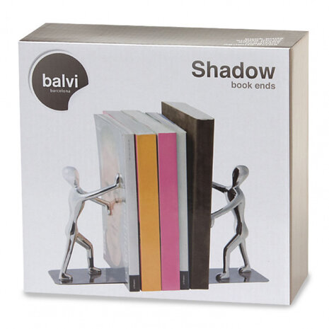boekensteun Shadow 17 x 27 cm zink chroom 2 stuks