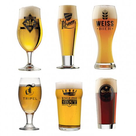 bierglazenset l&#039;H&eacute;doniste 22 x 7,5 cm glas transparant