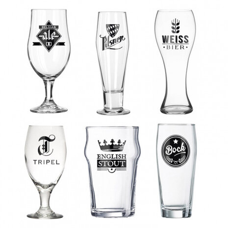 bierglazenset l&#039;H&eacute;doniste 22 x 7,5 cm glas transparant