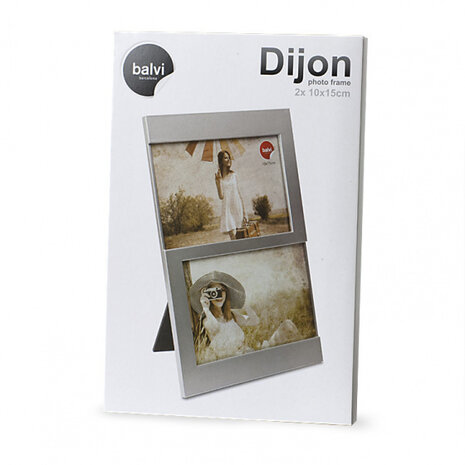 fotolijst Dijon 25 x 16,3 cm zilver 2 foto&#039;s