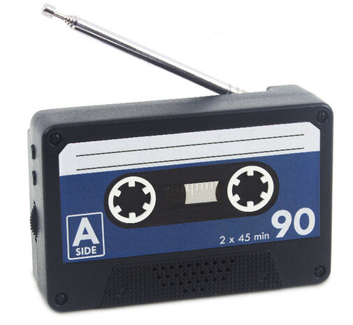 radio magnetisch 6,5 x 10 cm PVC zwart/blauw