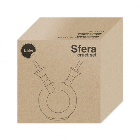 oliefles Sfera Double 125 ml 14 cm glas transparant