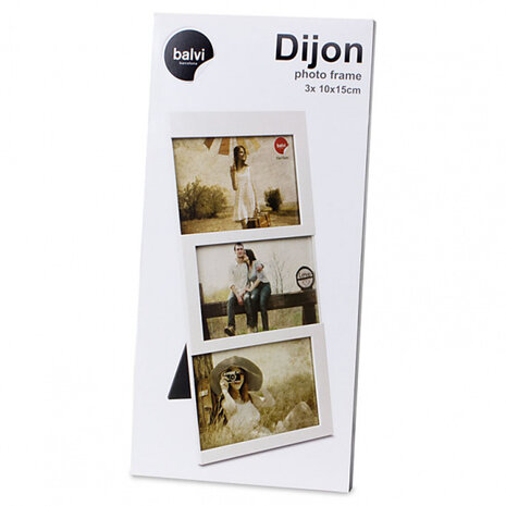 fotolijst Dijon 34,5 x 16,3 cm wit 3 foto&#039;s