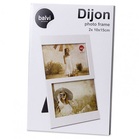 fotolijst Dijon 25 x 16,3 cm wit 2 foto&#039;s