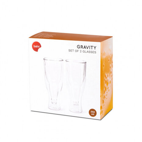 bierglazen Gravity 250&nbsp;ml 18 x 7,5 cm glas 2 stuks