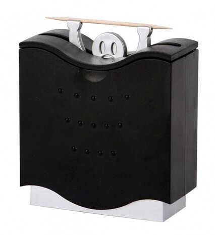 tandenstokerdispenser Pick a Boo! 8,9 cm ABS zwart/wit