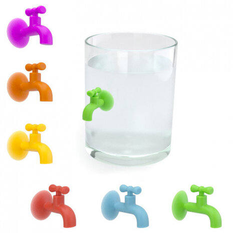 glasmarkers kraantjes 1,9 cm siliconen 6 stuks