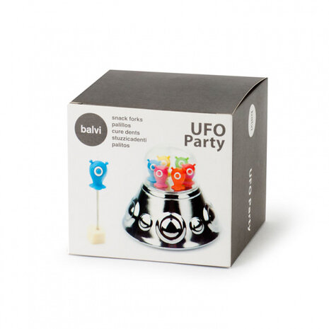 cocktailprikkers Ufo Party RVS/ABS zilver 7-delig