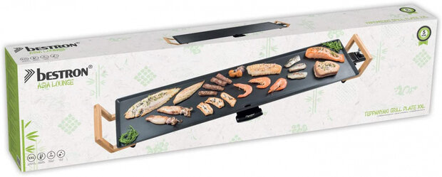 grillplaat XXL 91 x 24 cm RVS zwart