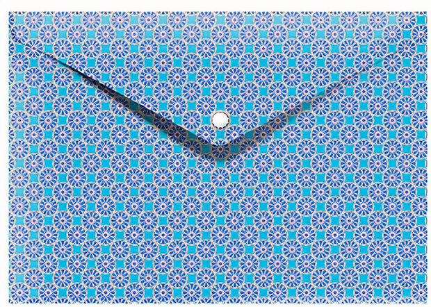 elastomap envelop 33 x 23,5 cm karton blauw