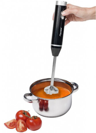 staafmixer in opbergbox 400W 23 cm RVS zwart