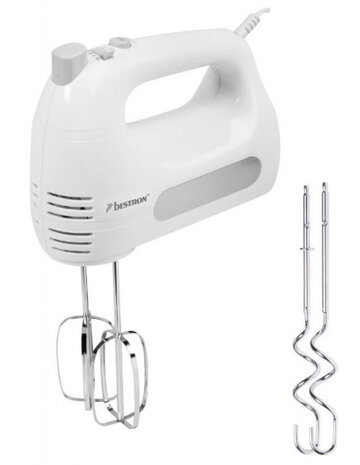 handmixer 300W 18,8 cm RVS wit