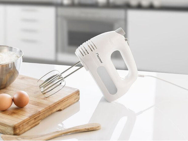 handmixer 300W 18,8 cm RVS wit