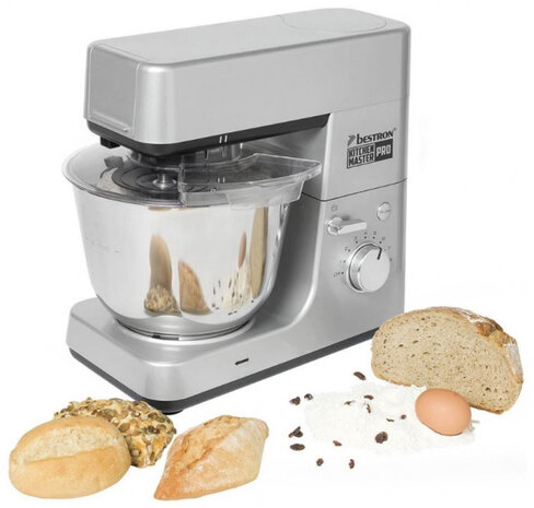 keukenmachine 4-in-1 1200W 38,5 cm RVS zilver