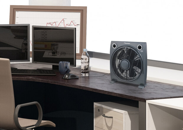 vloerventilator 33 cm 3 standen timer 50W grijs