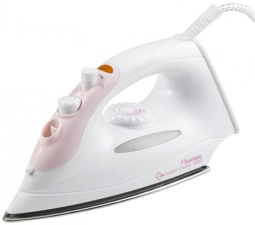stoomstrijkijzer 1800W RVS wit/roze