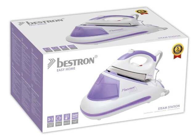 stoomstrijksysteem 2600W RVS wit/paars