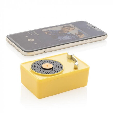 speaker draadloos 7,5 cm metaal geel