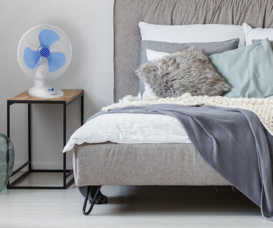 tafelventilator 27 cm 2 standen 75&deg; rotatie 30W wit