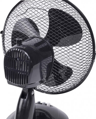 tafelventilator 27 cm 2 standen 75&deg; rotatie 30W zwart