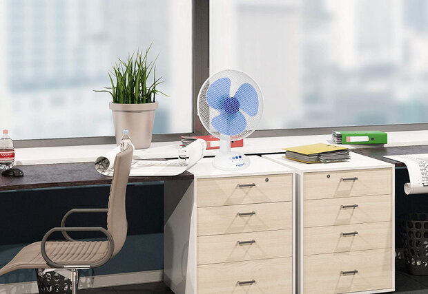 tafelventilator 35 cm 3 standen 75&deg; rotatie 40W wit