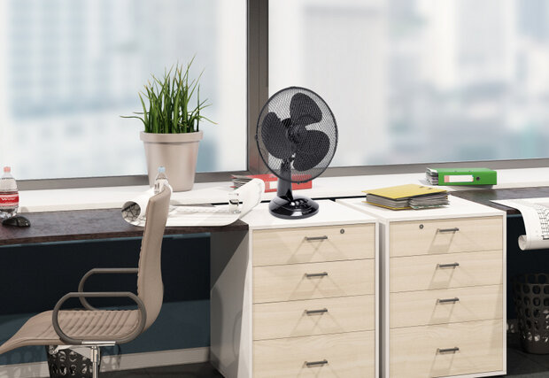 tafelventilator 35 cm 3 standen 75&deg; rotatie 40W zwart