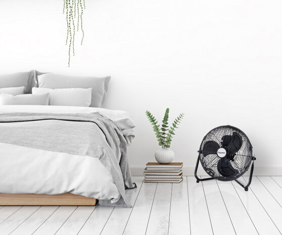 vloerventilator Retro 35 cm 3 standen 55W zwart