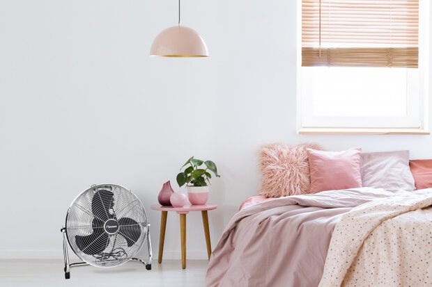 vloerventilator Retro 45 cm 3 standen 100W chroom