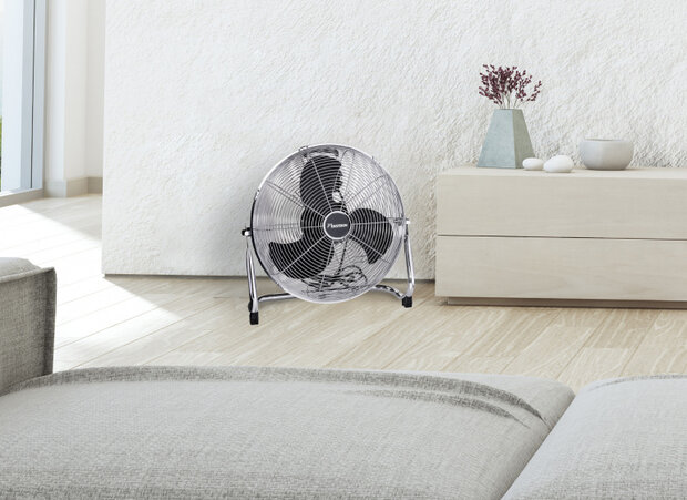 vloerventilator Retro 45 cm 3 standen 100W chroom