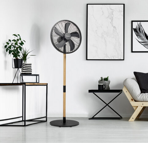 statiefventilator 3 standen 80&deg; rotatie 45 cm 50W zwart