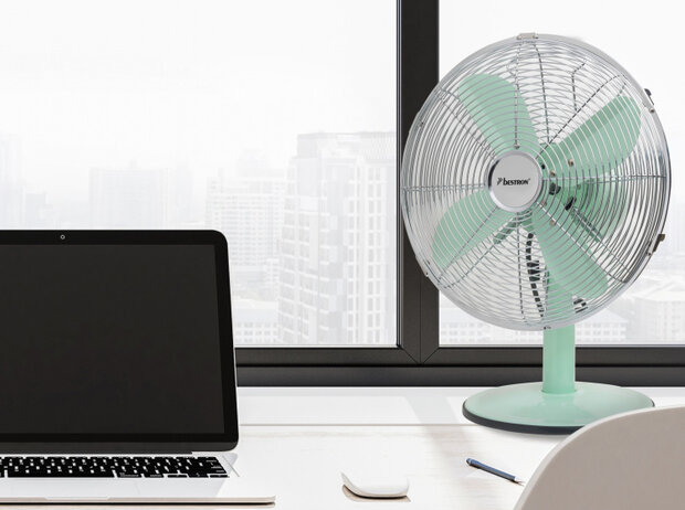tafelventilator Retro 35 cm 3 standen 75&deg; 35W groen
