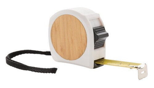 rolmaat bamboe 5 meter rubber/ABS wit