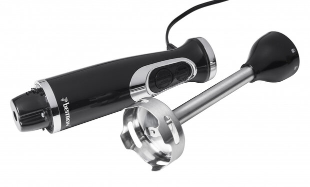 staafmixer set 600W RVS 24,5 cm zwart