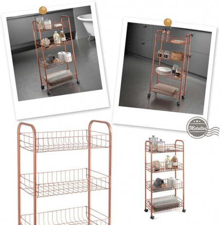 trolleykastje Ascona 84 x 41 cm staal koper