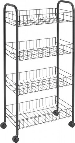 trolleykastje Ascona 84 x 41 cm staal zwart
