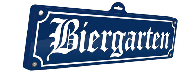 muurdecoratie Oktoberfest Biergarten blauw