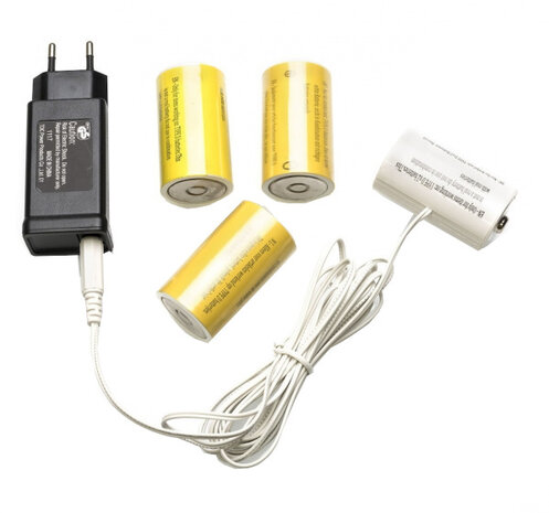 batterijlader 6V D zwart 5-delig