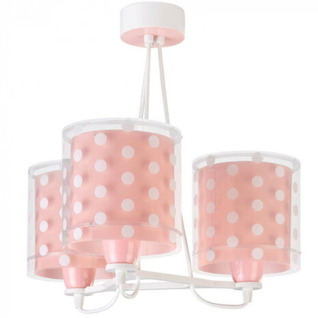 kroonluchter junior 39 x 39 cm E27 wit/roze