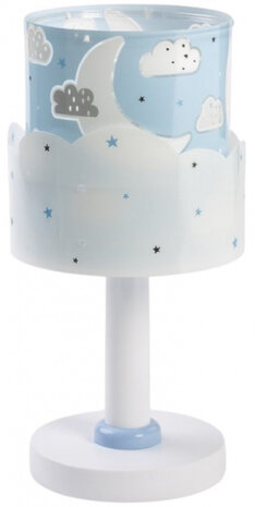 nachtlampje Maan junior 30 x 15 cm wit/blauw