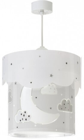 hanglamp Maan junior 65 x 33 cm E27 wit/grijs
