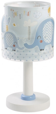 nachtlampje Olifant 15 x 30 cm junior wit/blauw