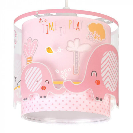 hanglamp Olifant junior 65 x 33 cm E27 wit/roze