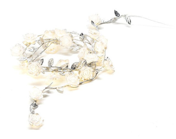 lichtsnoer roosjes 25 led IP20 180 cm wit